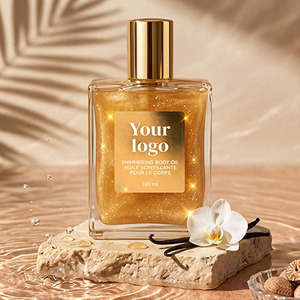 HKH OEM ODM Body Shimmer Oil Waterproof Glitter Body Oil Long Lasting Moisturizing Glow Oil Vegan Private Label Body Care - Product Image 1