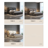 Meubles de chambre à coucher de luxe, prix bas, lits capitonnés multifonctionnels en noir doux, taille king, avec rangement pour enfants