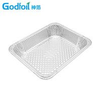 120 Oz Halbe Größe Tiefe Aluminiumfolienpfanne 12x10 Zoll Dampftablett-Behälter für USA Restaurant Catering BBQ Braten Silber