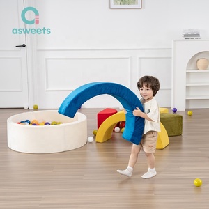 Asweets Zone de jeux intérieure pour enfants, <span class=keywords><strong>piscine</strong></span> à balles en mousse ronde, grande, spacieuse, à haute résilience, avec remplissage en puzzle - Product Image 2