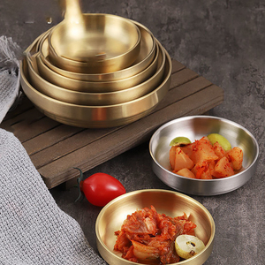 Bandeja para Kimchi de Acero Inoxidable 304, Accesorios Coreanos para Bulgogi, <span class=keywords><strong>Plato</strong></span> para Salsas de Doble Pared, Vajilla Pulida para Restaurante - Product Image 3