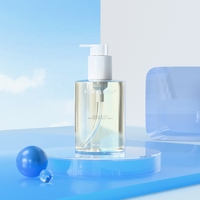 Bouteille de pompe à huile de bain en plastique transparent personnalisée, emballage d'huile de massage pour soins personnels