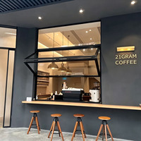 Ventanas Plegables Verticales Izquierda-Derecha, Insonorizadas, de Aleación de Aluminio, Personalizables, Flotantes, para Cafeterías, Restaurantes