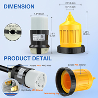Conector de Alimentación Marino NEMA L5-30 30A 125V, Enchufe Impermeable y Enchufe con Bloqueo Giratorio, Kit de Conector de Alimentación Resistente a la Intemperie para Barcos y Autocaravanas