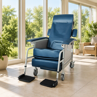 Fauteuil inclinable pliable à trois positions réglables avec pédales, confortable pour patients et personnes âgées, mobilier hospitalier en gros direct usine