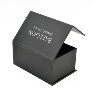 Hautpflege Deluxe-Schönheitscreme Produktverpackung benutzerdefiniertes Logo magnetisch schwarz magnetisch Klappdeckel feste Geschenkbox mit Schaumstoff-Einsatz