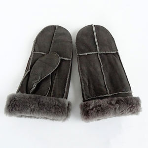 Güzel fiyat stokta kış bölünmüş kuzu koyun shearlling astar eldiven eldivenler el-dikili sıcak erkekler kadınlar için-açık bisiklet için - Product Image 3