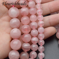 Bonne qualité naturel Madagascar Rose Quartz 8mm ~ 14mm forme ronde perles en vrac pour les femmes bijoux fête collier Bracelet fabrication