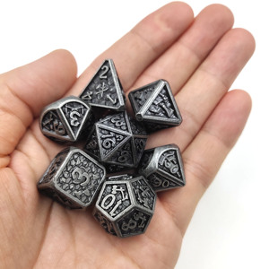 Juego de dados de metal DND Dungeon and Dragon RPG Dados poliédricos D & D dados para RPG D + D Rolling Game <span class=keywords><strong>Dice</strong></span> D y D <span class=keywords><strong>Dice</strong></span> D20 D12 D10 D8 D6 - Product Image 4