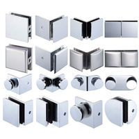Support mural de salle de bain Fixation carrée Support de panneau en verre trempé Porte de douche Colliers de serrage Type Colliers de serrage pour tuyaux