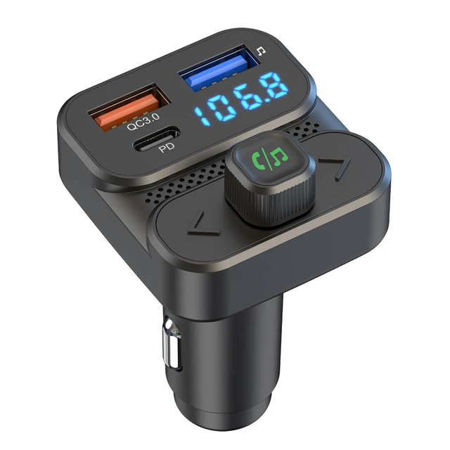 BC95 Car FM Transmitter BT 5.3 Wireless Adapter MP3 Player Handsfree Call Dual USB PD QC3.0 Fast Charger 5V Output New