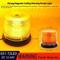 Luz de Techo para Automóvil, 72 LED, para Vehículos de Construcción, Autobuses Escolares, Luz Estroboscópica de Advertencia Intermitente, 12V/24V, Modelo 631-72LED-Y