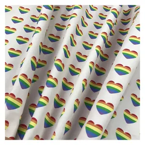 The factory outlet vibrant lovely heart design digital printing cotton drill fabric for clothing