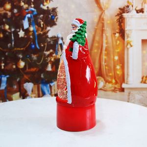 Ventes chaudes Décorations de Noël 1L Lumière LED de Père Noël blanc chaud et rouge, lanterne globe à neige avec moteur à eau, motif lumineux, fonctionne sur piles IP44 - Product Image 3