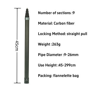 Nueva gran oferta, mango de varilla de Metal, barra de extensión <span class=keywords><strong>Invisible</strong></span>, fibra de carbono, 3M, poste extendido de nueve secciones para cámaras <span class=keywords><strong>Insta360</strong></span> X2 X3 X4 - Product Image 6