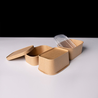 16 Kraftpapieren voedselboxen met deksel, rechthoekig, wegwerpbaar, voor afhaalmaaltijden, OEM, aangepast logo, groothandel, ecologisch, fastfoodverpakkingen