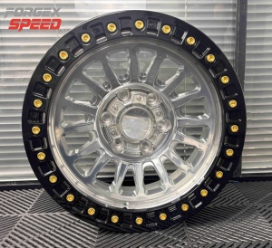Jantes Forgex 4x4 17 18 pouces en aluminium T6061 poli, à déport profond, noires et argentées, Beadlock, forgées sur mesure pour Jeep Ford tout-terrain - Product Image 1