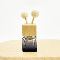 Diffuseur d'arômes de voiture en verre carré vide de 8 ml avec clip de ventilation et bouchon à vis, flacon de parfum, diffuseur à bâtonnets, marque ZY