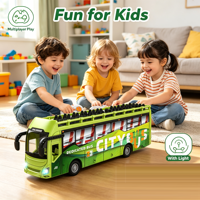 Bus scolaire télécommandé 27 MHz 1:64 5 canaux avec lumières, voiture télécommandée pour enfants, jouet de bus électrique télécommandé pour enfants