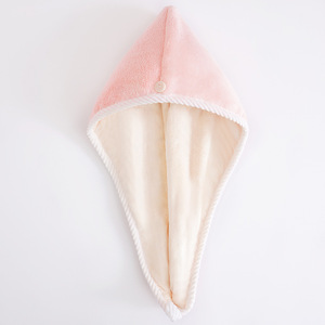 Gorro de secado de pelo de doble capa Chuhui, toalla absorbente suave de coral grueso para mujer - Product Image 3