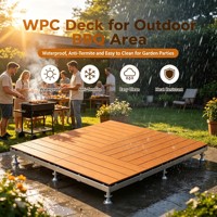 Terrasse en WPC modulaire moderne pour restaurant, café, entrepôt, jardin, imperméable, résistante aux intempéries, terrasse extérieure à emboîtement