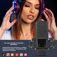 DIBOYA LGT-240 Kondensatormikrofon Kabellos für Karaoke Aufnahme Live-Streaming Soundkarte Streamer Mobile Geräte
