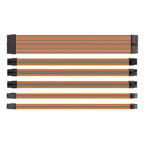 ATX Cable Power Supply Adaptor Connector cable with Cable Comb 6 Pieces Set 24 Pin 8 Pin 6 Pin.