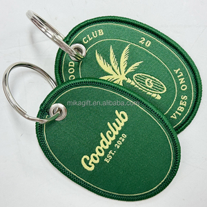 Porte-clés brodé personnalisé Porte-clés rond personnalisé Porte-clés tissé porte-clés voiture en tissu - Product Image 3
