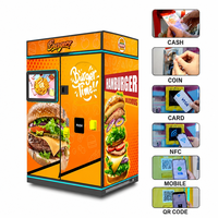 IPLAYSMART Distributeur automatique de hamburgers et sandwichs chauds en libre-service 24h/24, paiement sans argent liquide, distributeur automatique de hamburgers de 32 pouces