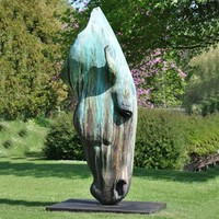 Vente en gros Maison Jardin Décoré Grande Tête de Cheval en Bronze Buste Eau Potable Statue