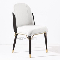 Chaise de salle à manger en bois massif à ossature en fer de qualité supérieure avec pieds dorés en acier inoxydable pour meubles de salle à manger