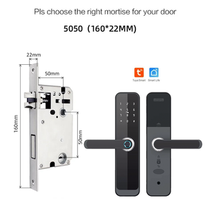 Cerradura Inteligente SINON Biométrica para Puerta de Aluminio con Bluetooth, Tuya, Llave en la Nube, Huella Dactilar, Contraseña Inteligente - Product Image 3