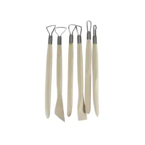 6 pcs wooden clay sculpting tools set pottery tool kit ceramic pottery & clay diy tools for potters sculpture