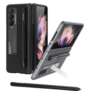 Esta funda protectora de soporte y cuero es adecuada para el teléfono con ranura para bolígrafo de pantalla plegable Zfold3 W - Product Image 1