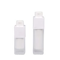 Offre Spéciale – Flacon Pompe Airless Noir YHB H2204 de Haute Qualité 15ml, Matériau AS+PP, Fermeture à Clip, Design Carré Sérigraphié pour Cosmétiques