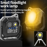 Mini lampe de travail triangulaire COB réglable avec support magnétique, 16H, IP44, pour extérieur, température de couleur réglable, avec crochet, pour réparation
