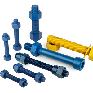 Yüksek kaliteli ASTM A193 <span class=keywords><strong>B7</strong></span> ASTM A194 2H PTFE kaplı saplama cıvata yağ ve gaz için iki ağır altıgen somun ile - Product Image 1