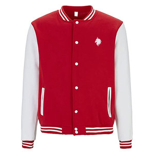 แจ็คเก็ตบอมเบอร์ขนแกะสำหรับผู้ชายแบบแห้งเร็วสไตล์ตัวหนังสือมีปกตั้งสำหรับฤดูใบไม้ร่วงฤดูหนาว - Product Image 1