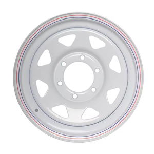 13 14 15 16 pollici pneumatici e ruote in acciaio per parti di rimorchio PCD 5*114.3 6*139.7 5*150 CB 84 110 bianco nero zincato - Product Image 5