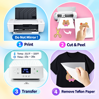 Papier transfert DTF pour tissus clairs et foncés, format A4, imprimable jet d'encre, opaque, pour vêtements, t-shirts, compatible imprimantes laser et jet d'encre