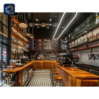Vitrine murale design moderne pour café, étagère en bois, comptoir de bar à café, vitrine de boulangerie