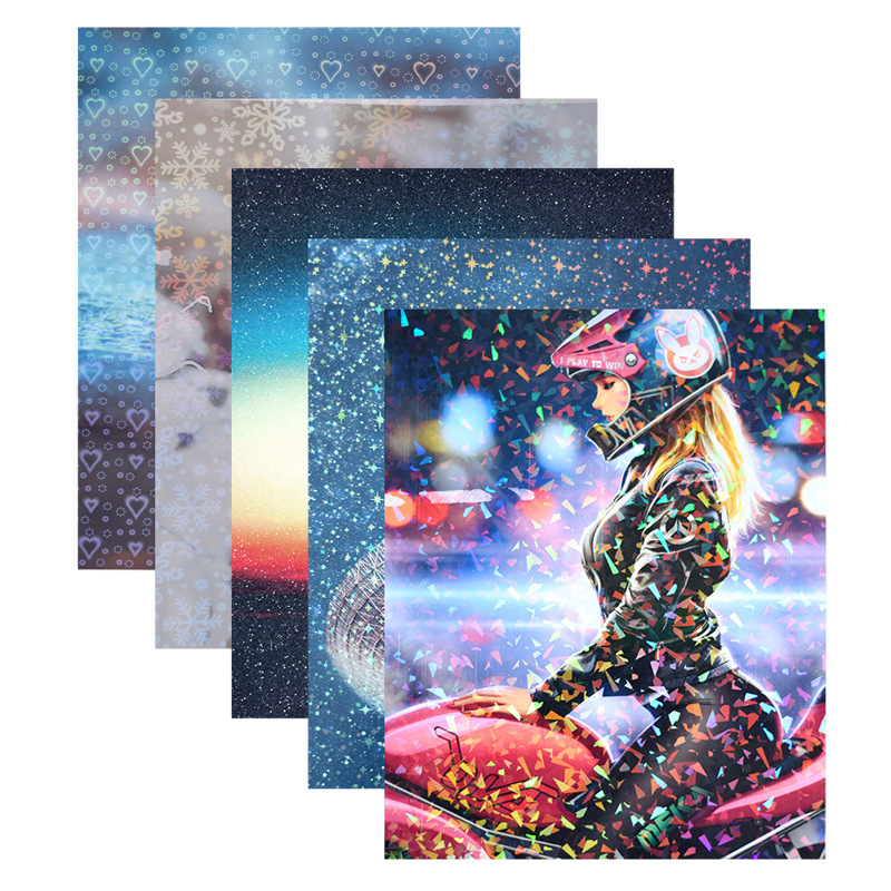 Self Adhesive Paper DIY Photo Laminating Film Sparkle Holographic Cold Lamination Films
