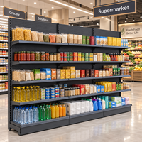Étagère de supermarché simple face, gondole, panneau perforé réglable, en acier laminé à froid thermolaqué, présentoir de vente au détail