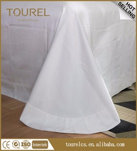 Cama <span class=keywords><strong>de</strong></span> hotel/Sala hojas, 100% poliéster algodón <span class=keywords><strong>blanco</strong></span> llano Hotel sábanas - Product Image 4