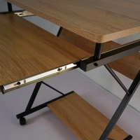 Bureau d'ordinateur en bois portable et mobile de style moderne de haute qualité en forme de Z