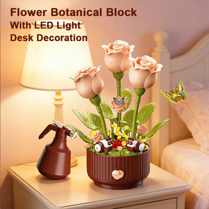 Planta en Maceta con Flor Eléctrica Mágica, Moderna y Lujosa, Ramo de Rosas con Control Remoto, Decoración para el Hogar, Iluminación Dinámica, Bloques de Construcción - Product Image 4
