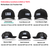 Gorra de Béisbol Richardson 112 Trucker con Parche de Cuero Bordado con Logotipo Personalizado, Camuflaje Duck, 6 Paneles, Estructurada, Cierre a Presión, Malla