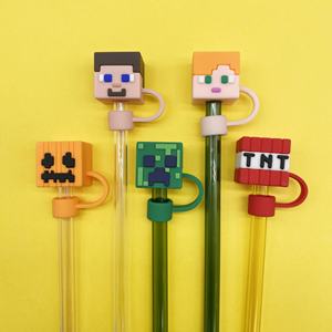 Tapones de PVC 3D personalizados al por mayor con diseño de dibujos animados, ecológicos, para popotes, accesorios para bebidas. - Product Image 2