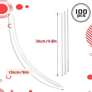 260 balon pemodelan lateks putih 100 buah peralatan hewan anak untuk ulang tahun pernikahan & pesta lengkungan memutar untuk Natal & wisuda - Product Image 5