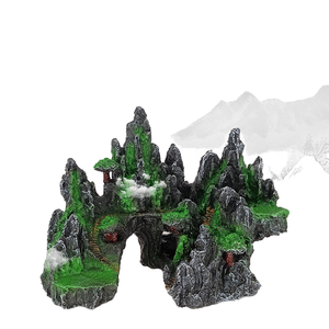 Adorno de piedra con vista a la montaña para acuario, árbol, roca, <span class=keywords><strong>cueva</strong></span>, paisaje, gran adorno para acuario, Roca, decoración de pecera Artificial - Product Image 3
